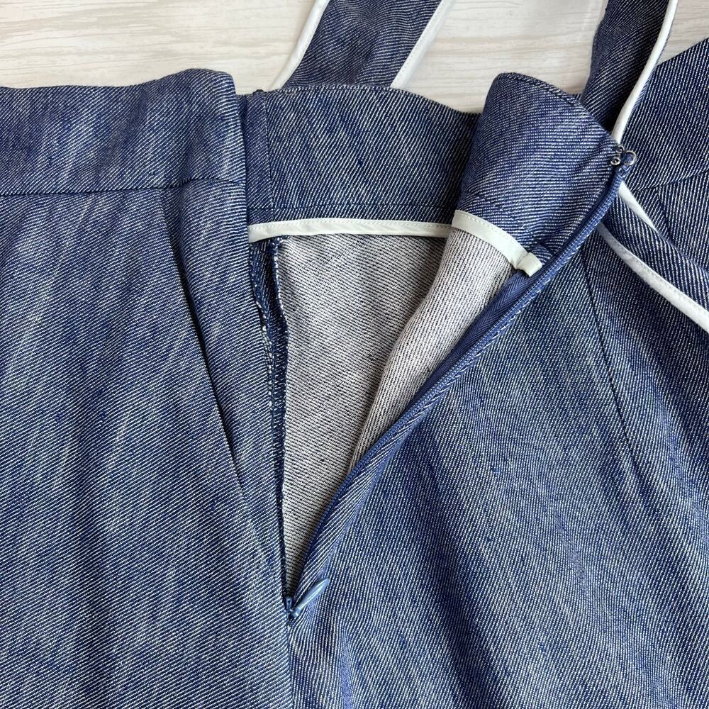 TALBOTS Chambray Blue Linen Blend Midi Skirt Size 14 - Picture 12 of 16